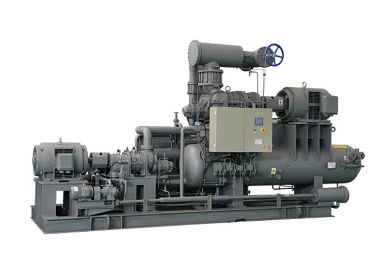 Unit Kompresor Sekrup Dua-Tahap Tipe Terbuka, Terpasang Terpisah pada Skid (Skid-Mounted Separate Two-Stage Screw Compressor Unit)